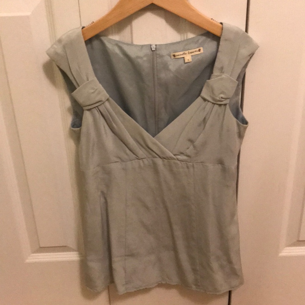 Nanette Lepore silky blouse silvery bluish/grey